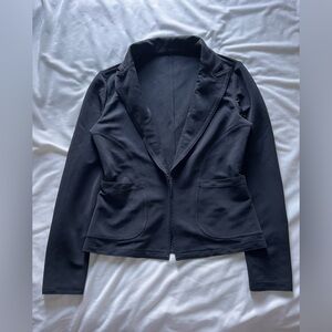 Black Women's Tailored Open-Front Jacket